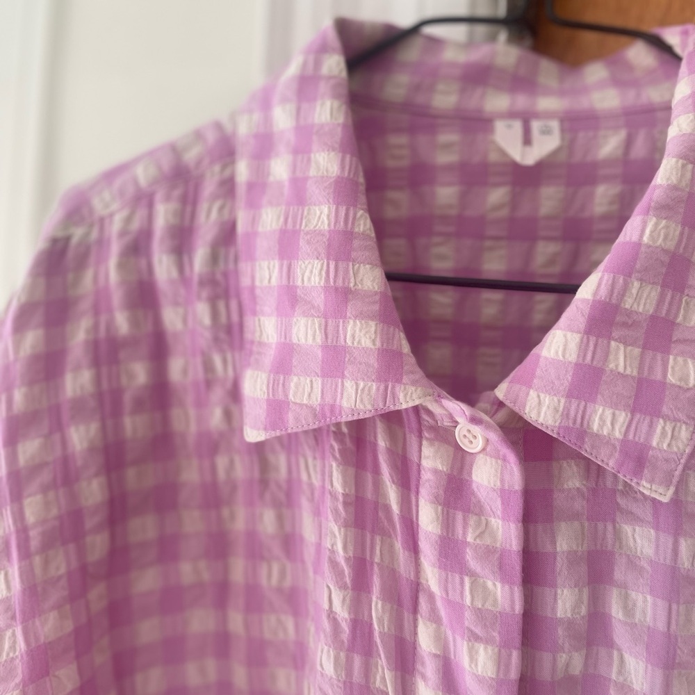 Arket Seersucker pajama-style oversized shirt M